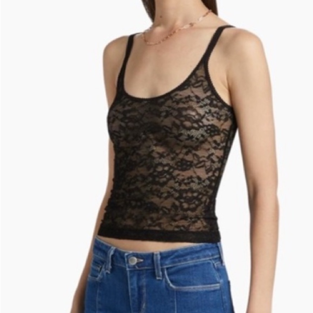 L’agence sheer lace tank top, black, XS, never worn